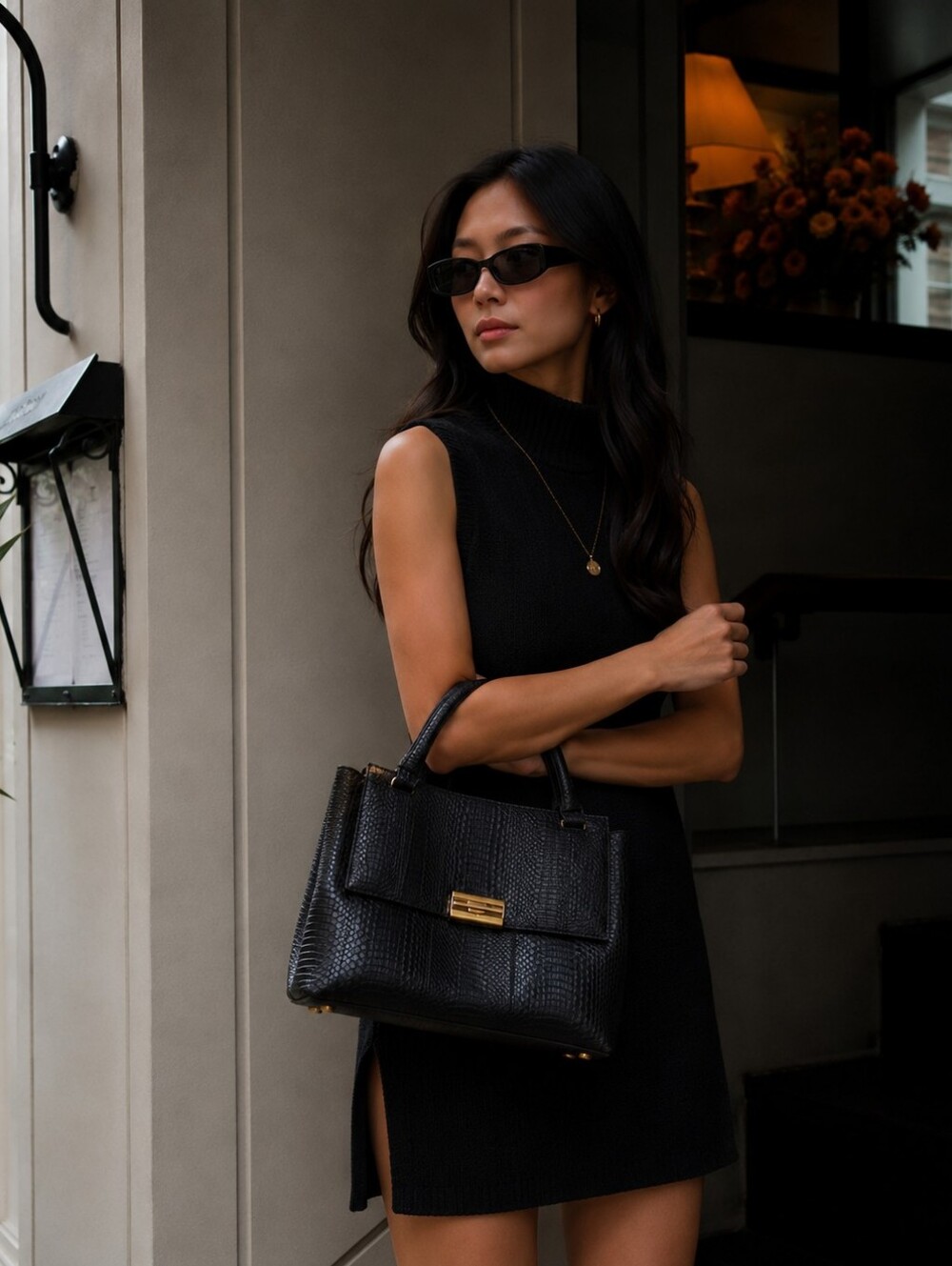 🌟 Salvatore Ferragamo Authentic Black Python Bag - Picture 1 of 16
